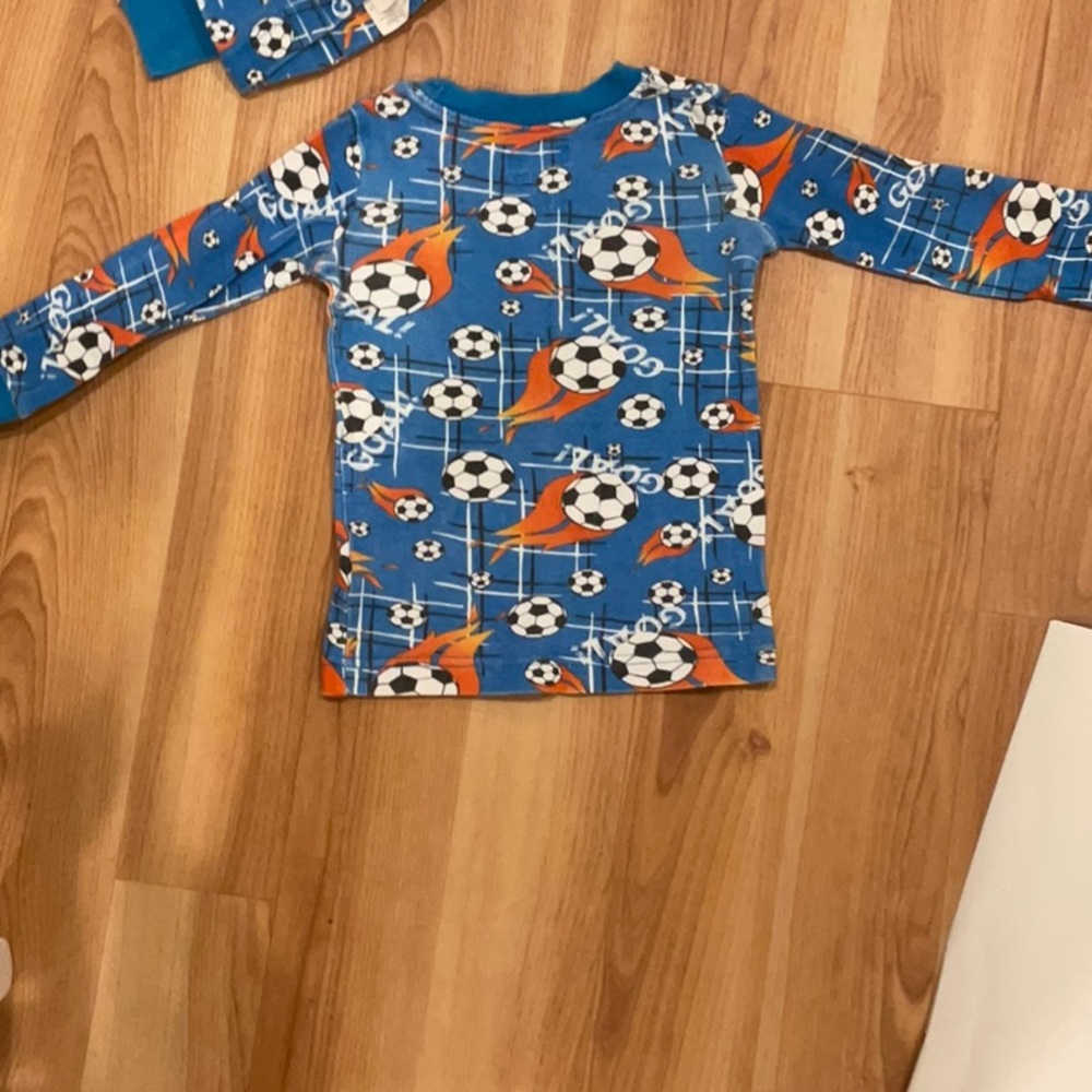 Kids' Blue Soccer Print Long Sleeve Shirt